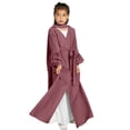 thumbnail image 4 of EnJoCho Girls Musli𝗆 Dress Elegant Layer Chiffon Long Sleeve Prayer Dress Kaftan Abaya with Waistband Arabic Eid Robe 5-14Y, 4 of 5