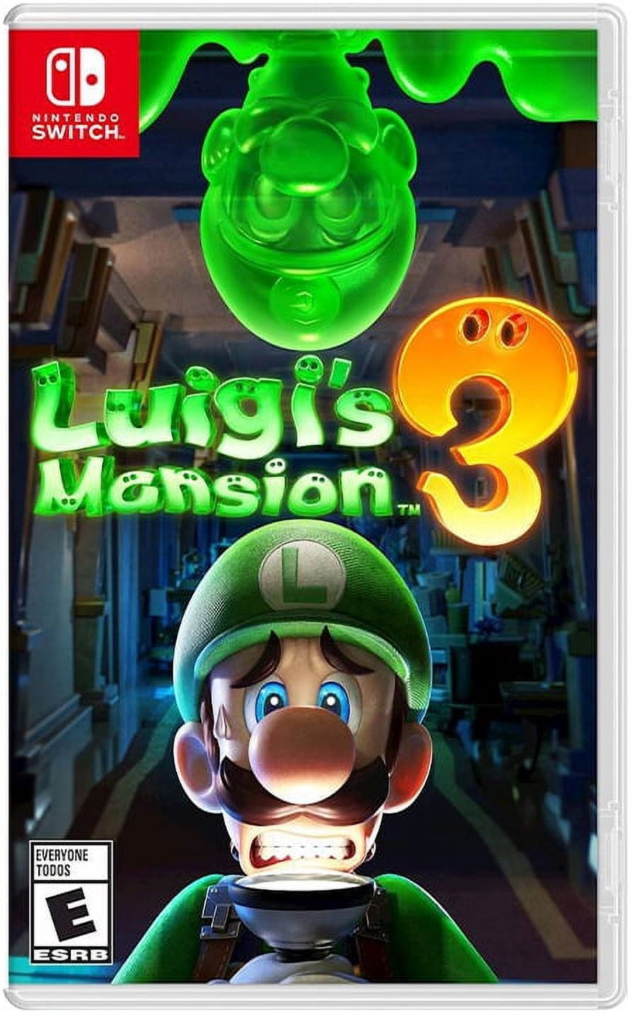 Nintendo Switch OLED Model White Joy Con 64GB Console Improved HD Screen & LAN-Port Dock with Luigi's Mansion 3 And Mytrix Wireless Switch Pro Controller and Accessories