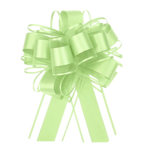 5pcs 6 Inch Large Big Pull Bow Organza Gift Wrapping Bows Ribbon for Wedding Car Christmas Bow, Fruit Green