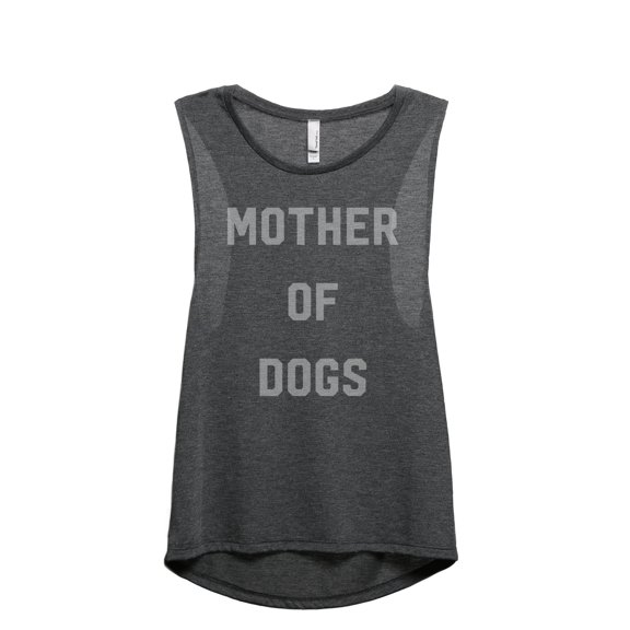 Mother Of Dogs Women's Fashion Sleeveless Muscle Workout Yoga Tank Top Charcoal Grey Medium