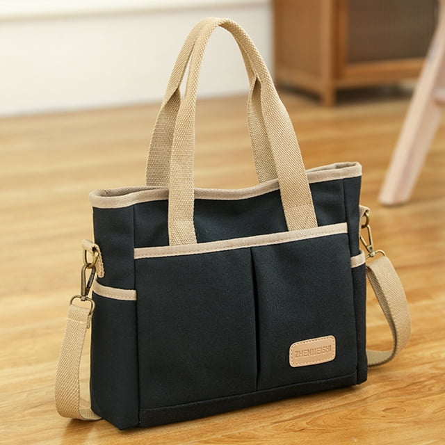Bolso bandolera de lona multifunción para mujer Bolso con asa superior Moda para el trabajo (negro) Sywqhk Para Estrenar