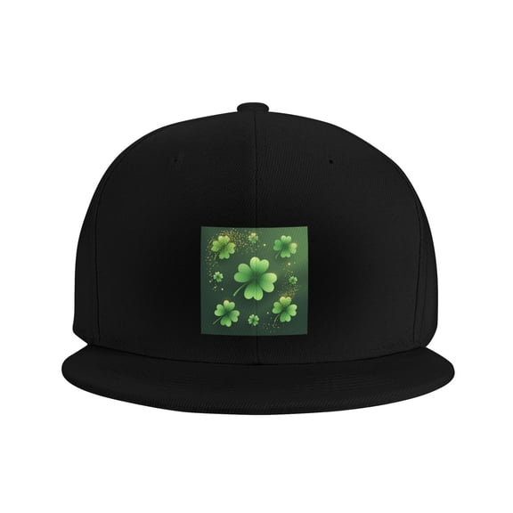 Snapback Hat St Patrick'S Day Pattern Flat Brim Adjustable Baseball Cap for Men Women Trucker Hat Black