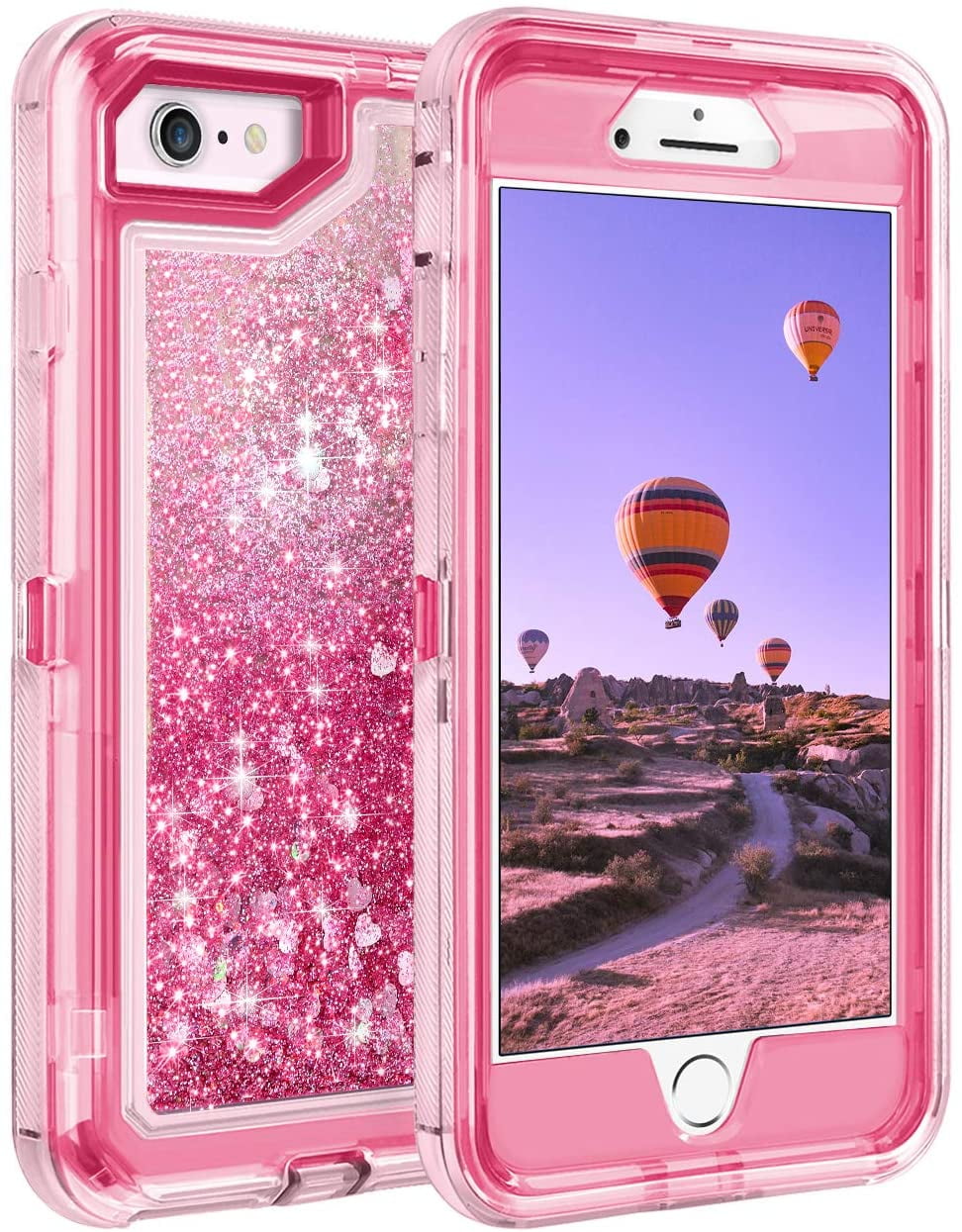 Entronix iPhone SE/8/7 Heavy Duty Case for Girls Women Liquid Bling Sparkle Shining Glitter Luxury Shockproof Quicksand TPU Cover for iPhone SE/8/7 4.7" Pink - Walmart.com