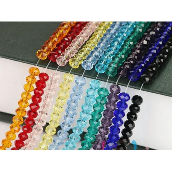 U8MO 72pcs 8X10mm Faceted Rondelle Crystal Glass Beads Jewelry Making Color Choice-Mixed Color