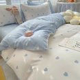 thumbnail image 1 of Korean Style Cartoon Cloud Bedding Set Pink Floral Princess Bed Sheet Set Pillowcase Girls Summer Autumn Soft Duvet Cover Set, 1 of 7