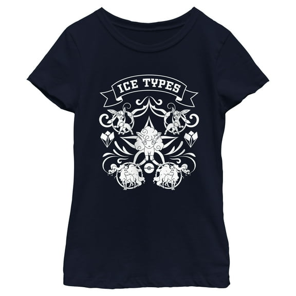 Girl's Pokemon Ice Types Artistic Graphic T-Shirt