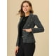 thumbnail image 2 of Chaqueta Allegra K elegante a cuadros de Manga larga con solapa frontal abierta Negro S, 2 of 5