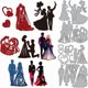 thumbnail image 1 of Troqueles de parejas de novios para hacer tarjetas, novios románticos, troqueles de metal para repujado, troqueles para manualidades en papel con temática de historias de amor., 1 of 9