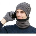 thumbnail image 7 of TAGVO Winter Unisex Beanie Hat Scarf & Touch Screen Gloves Set 3 in 1, Thick Soft Fleece Inner Great Warm, Stretchy Knitted Skiing Beanie Skull Cap, Neck Warmer, Touch Gloves, Grey, 7 of 7