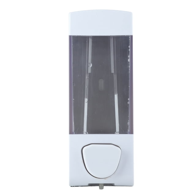 Dispensador de Jabón Jabón Líquido Loción Dispensador de Champú Caja Titular Manual Plástico Montado en la Pared para Baño 350 ml