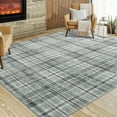 thumbnail image 3 of CAROMIO Modern Area Rugs for Living Room Tartan Plaid Area Rug Luxurious Soft Bedroom Decor Rug Farmhouse Non Slip Throw Rugs, 4' x 6' Green, 3 of 7