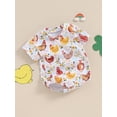 thumbnail image 5 of Caoirhny Baby Boy Girl Romper Casual Rooster Print Round Neck Short Sleeve Jumpsuit Infant Toddler Summer Clothes, 5 of 9