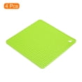 thumbnail image 3 of Unique Bargains Silicone Trivet Mats 4pcs, Hot Pot Holders Pads Heat Resistant Table Dish Drying Mat or Placemats-Green, 3 of 5