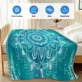 thumbnail image 4 of Turquoise Boho Cooling Blanket, Lightweight Breathable Summer Throw Blanket with Double Sided Cold Effect, Abstract Art Floral Ethnic Tribal Picnic Beach Blankets Bed Sheet for Hot Sleepers 50"x60", 4 of 8