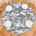 thumbnail image 2 of Gray White Camo Pixel Pattern Round Fitted Tablecloth with Elastic Edge,Dining Table Cover Waterproof,Outdoor Round Tablecloth for Camping,Dining,Indoor and Outdoor, 2 of 7