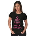 thumbnail image 3 of Keep Calm Walk Your Dog Pet Owner Womens Slim Fit Graphic Tee Brisco Brands M, 3 of 5