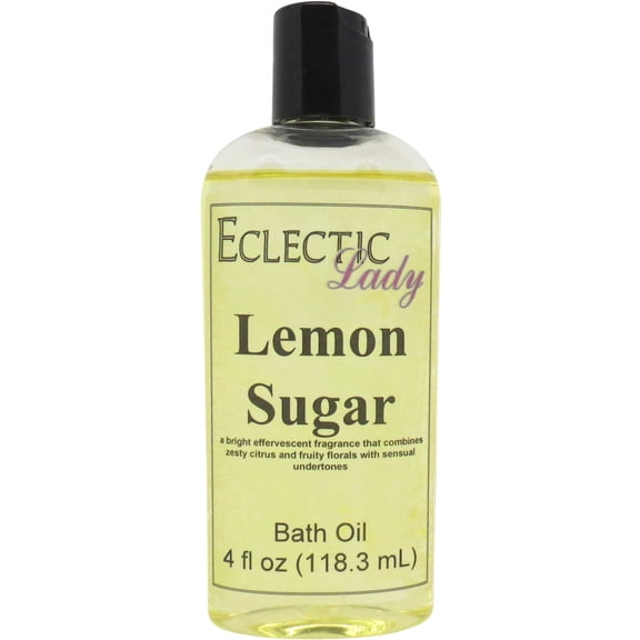 Lemon Sugar Bath Oil - Scented Body Oil - Relaxing & Moisturizing Bathing Oil - Fragrance Body Oil For Dry & Rough Sensitive Skin - 4 oz