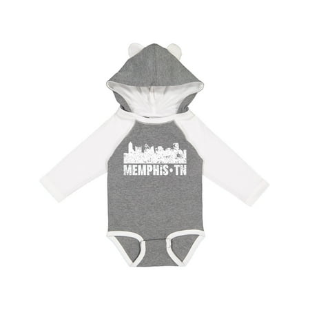 

Inktastic Memphis city Skyline with Grunge Gift Baby Boy or Baby Girl Long Sleeve Bodysuit