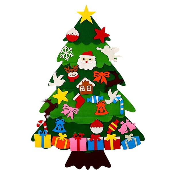 Set De Árbol De Navidad Diy Con Adornos Para Niños Regalos De Navidad Adorno Para Colgar En La Puerta O La Pared Árbol De Navidad Con Accesorios