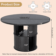 thumbnail image 3 of Round Dining Table for 4-6 People, 47 Inches Kitchen Dining Table with 2-Layer Storage Shelf for Dining Room, Kitchen, Living Room, Black(Table Only), 3 of 8