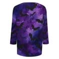thumbnail image 6 of Halloween Shirts for Women Pumpkin Candy Graphic V-Neck Fall Tees Ghost Print 3/4 Sleeve Spooky Scary Tops 2XL, 6 of 6