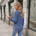 thumbnail image 4 of SUNBS Long Sleeve Shirts for Women Casual Tunic Tops Crewneck Dressy Blouse Trendy Clothes, 4 of 9