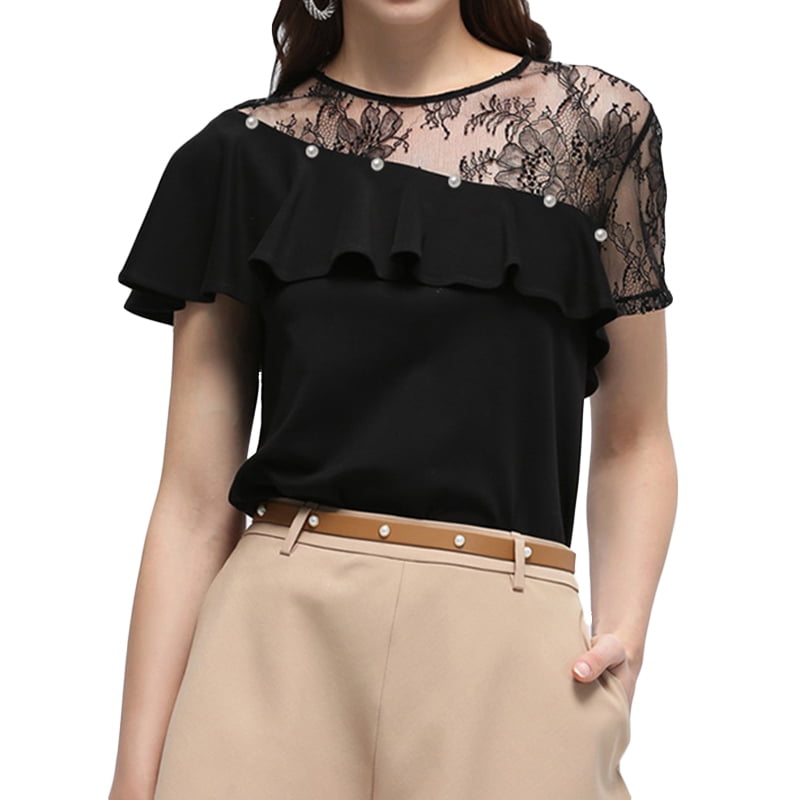 lace mesh blouse