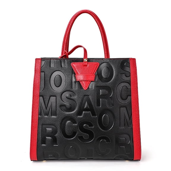 High-quality genuine leather uppercase letter handbag for women, with detachable shoulder strap, shoulder bag, wallet, shopping bag, storage bag