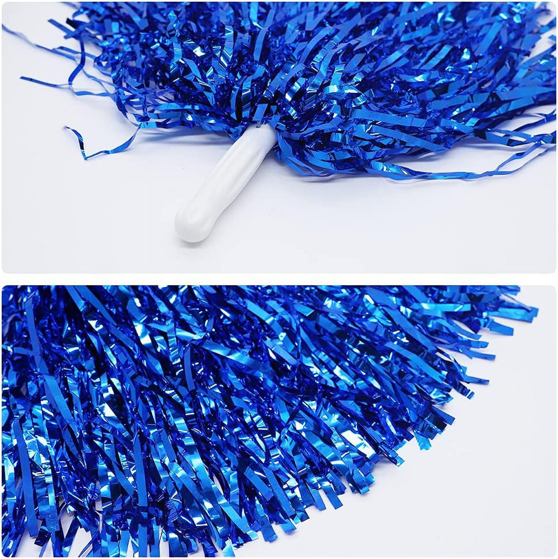 LINLIN 12 PCS Cheerleading Pom Poms, Metallic Cheerleading Pom Poms for Kids School Sports Games Team Spirit Cheering