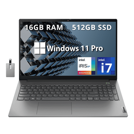 LENOVO ThinkBook 15 Gen 4 15.6" FHD Business Laptop, 12th Gen Intel Core i7-1255U, 16GB DDR4 RAM, 512GB SSD, Backlight Keyboard, Iris Xe Graphics, Win 11 Pro, Black, 32GB Hotface USB Card