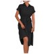 thumbnail image 1 of Vestido camisero midi elegante con cuello en V para mujer - Vestido informal de manga corta y largo hasta la rodilla - Atuendo de verano para fiestas de trabajo, 1 of 6