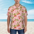 thumbnail image 4 of Fotbe Strawberry Floral Hawaiian Shirt for Men Unisex Summer Beach Casual Short Sleeve Cotton Linen Button Down Shirts-XX-Large, 4 of 9