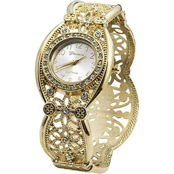 Blekon Collections Quartz Womens 24mm Rhinestone Intricate Concho Bangle Watch