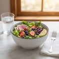 thumbnail image 3 of Large Soup Bowls, Pho & Ramen Set of 3, 60 oz Blue & White Porcelain Big Bowls - Striped, 3 of 5