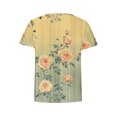 thumbnail image 4 of KeFaWanJu Summer ! Round Neck T Shirts for Women Plus Size Short Sleeve Tshirts Under $5 Floral Tee Shirts,Yellow B Sizes M, 4 of 5