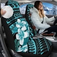 thumbnail image 3 of Uorisanigo Car Seat Covers Front Seats Only Set of 2, Premium Fur Furry Fluffy Vehicle Seats Cover, Polynesian Texture Print Auto Bucket Seat Covers Accessories, 3 of 7