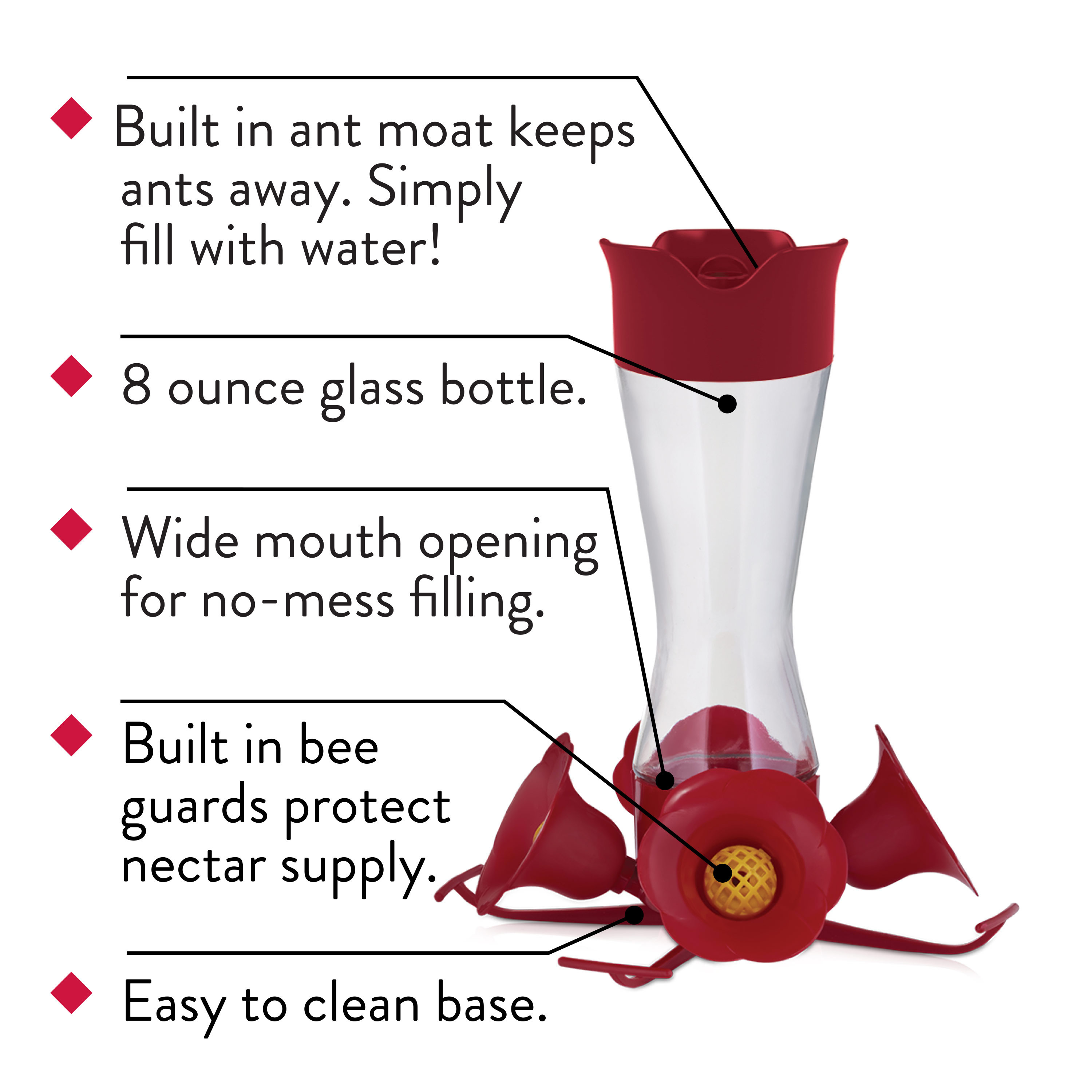 Perky Pet 8 Oz Pinch Waist Glass Hummingbird Feeder Walmart Com