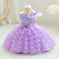 thumbnail image 3 of Vedolay Summer Dresses Toddler/Girls Short Sleeve Casual A-Line Twirly Skater Dress for School Party,Purple 5-6 Years, 3 of 5