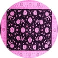 thumbnail image 1 of Ahgly Company Indoor Round Oriental Pink Industrial Area Rugs, 3' Round, 1 of 4