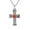 Red, variant on Faith Icon Cross Black Onyx Inlay Filigree Swirls Sterling Silver Necklace