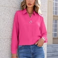 thumbnail image 2 of GUACER Shirts for Women Long Sleeve Button-Down Tops Loose Classic Collar Blouses for Office & Business, 2 of 8