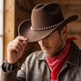 thumbnail image 6 of Voska Cowboy Hats Vacation Cowboy Hats Rivets Studded Gift Cowgirl Hat Coffee One Size, 6 of 6