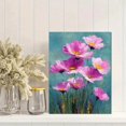 thumbnail image 2 of Vibrant Pink Poppy Field Canvas Boho Wildflower Ready To Hang Living Wall Decor, 2 of 8