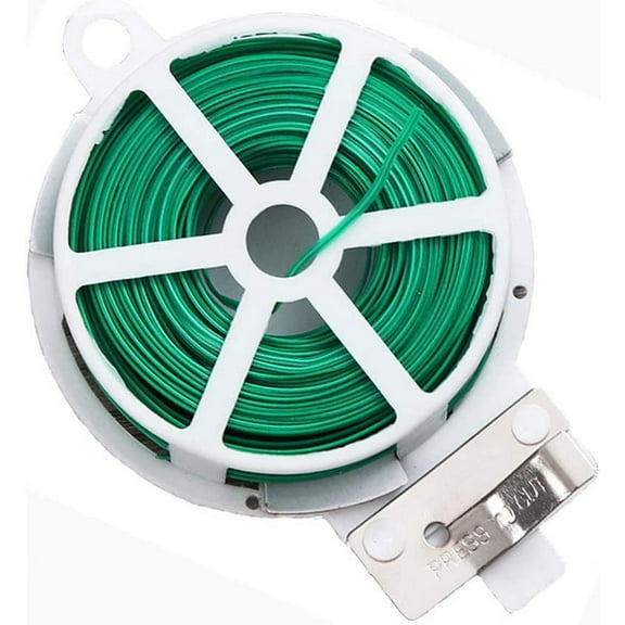 2 PCS Green Tension Wire 100m (Per Roll), Garden Plant Ties, Garden Tie Support Wire, PVC Coated Metal Wire Roll, for Gardening Home Office,