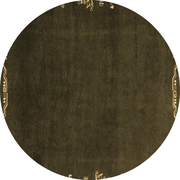 Ahgly Company Indoor Round Abstract Brown Modern Area Rugs, 6' Round