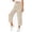 Khaki, variant on Ahabrexf Capri Pants for Women Elastic Waist with Pockets Button Zipper Summer Printed Casual