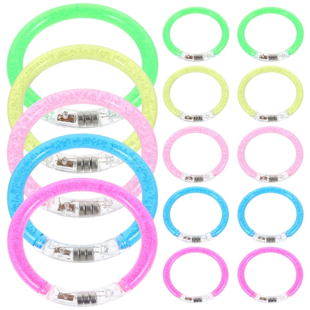 KAKOWELY 20 pulseras luminosas multicolores, divertidas y fluorescentes.
