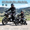 thumbnail image 3 of Licensed BMW G310 24V Electric Ride On Motorcycle for Kids with Inflatable Rubber Tires & Training Wheels, Quiet Brushless Driven Motors, Up to 12.5 mph, PU Leather Seat, Rear Braking, Black, 3 of 7