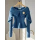 thumbnail image 2 of Suéter de cuello alto para mujer, diseño vintage francés, jerséis, tops, otoño e invierno, suéteres Mori Girl, prendas de punto de manga larga, moda coreana, 2 of 4
