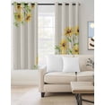 thumbnail image 2 of Yellow Daisy Flowers Blackout Curtains for Bedroom Living Room Darkening Curtains 63 Inches Long Spring Summer Rustic Garden Floral Window Curtain 2 Panels Set Window Treatment Grommet Drapes 52"x63", 2 of 9